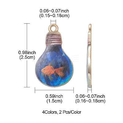 8Pcs 4 Style Alloy Enamel Pendants ENAM-YW0003-06-1