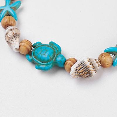 Round Wood Stretch Bracelets BJEW-JB03769-1