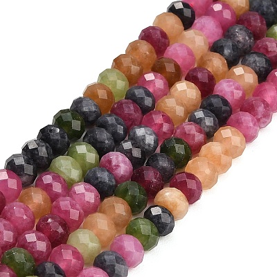 Faceted Dyed Natural White Jade Beads Strands GG-CBAE966-01A-F-1