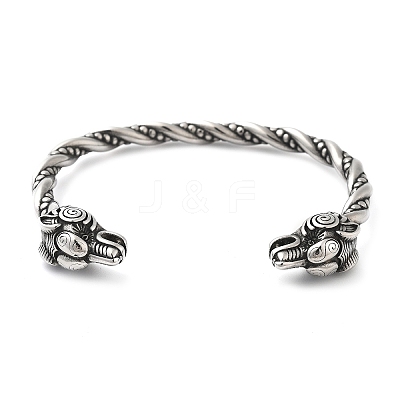 Viking 304 Stainless Steel Open Cuff Bangles for Men BJEW-U001-07K-AS-1