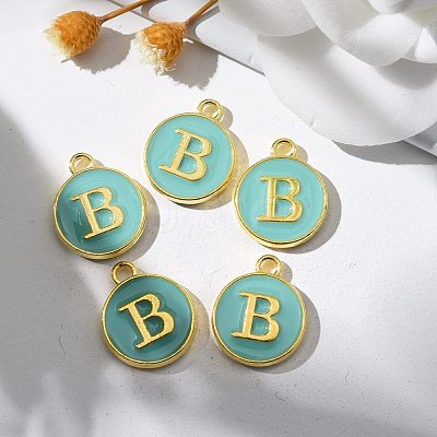 Golden Plated Alloy Enamel Charms ENAM-S118-05B-1