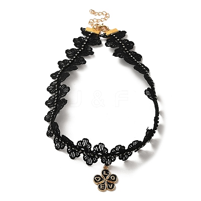 Polyester Lace Choker Necklaces NJEW-M210-01A-1
