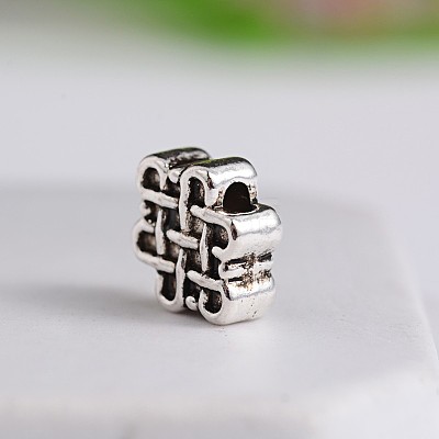 Tibetan Style Chinese Knot Zinc Alloy Beads TIBEB-M028-06AS-1