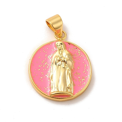 Eco-Friendly Rack Plating Brass Enamel Pendants KK-F851-06G-1