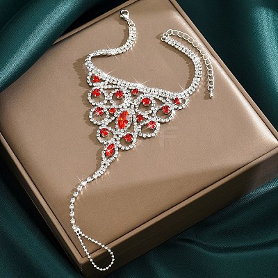 Beach Triangle Brass Rhinestone Toe Ring Anklets for Women FS-WG6EC5D-02-1