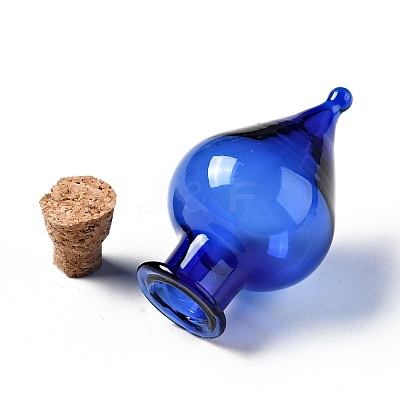 Teardrop Glass Cork Bottles Ornament AJEW-A039-01H-1