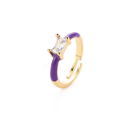 Brass Enamel Cuff Rings RJEW-T016-23C-NF-1