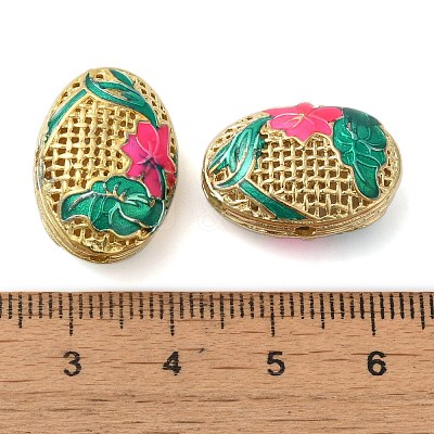 Rack Plating Brass Enamel Beads KK-P276-26C-06G-1