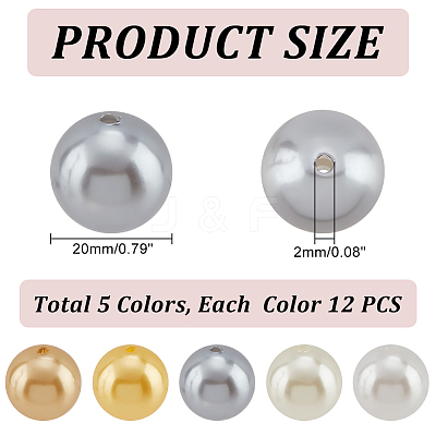 1 Set ABS Plastic Imitation Pearl Beads FIND-PH0009-70-1