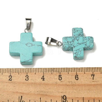 Synthetic Turquoise Pendants G-Z067-06P-04-1