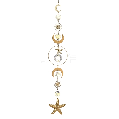 304 Stainless Steel Starfish Hanging Suncatcher HJEW-JM05043-1