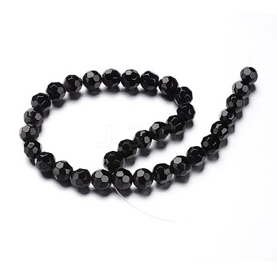 Faceted(32 Facets) Round Glass Bead Strands GLAA-M031-02-10mm-1