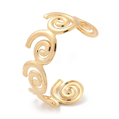 Vortex 304 Stainless Steel Cuff Open Bangles BJEW-L610-15G-1