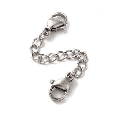 10Pcs 5 Size Ion Plating(IP) 304 Stainless Steel Chain Extender STAS-E192-03GP-1