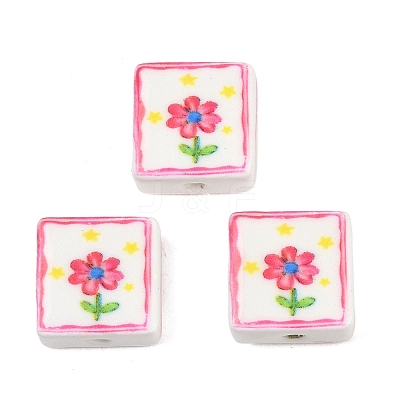 Printed Handmade Porcelain Beads LS-PORC-G016-04A-1