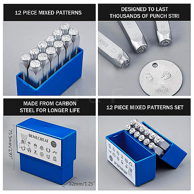 Iron Metal Stamps AJEW-BC0005-67B-1