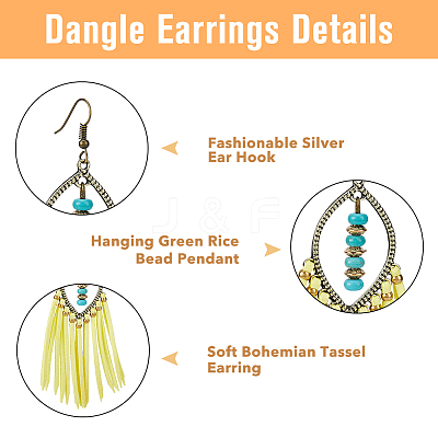 3 Pairs 3 Colors Imitation Leather Tassel Chandelier Earrings EJEW-FI0002-37-1