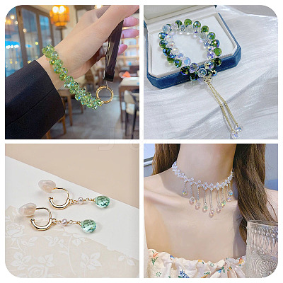 50Pcs 5 Colors Electroplate Transparent Glass Beads GLAA-TA0003-47C-1