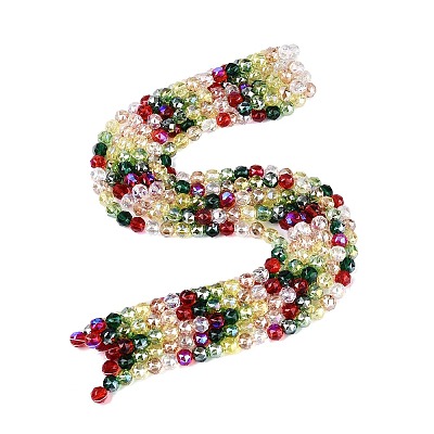 Electroplate Transparent Glass Beads Strands EGLA-Q135-8MM-C08-1