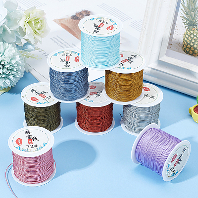 8 Roll 8 Colors Nylon Braided Cord OCOR-PH0001-95-1