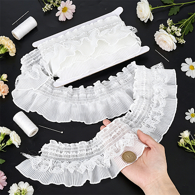 5Yards Polyester Lace Ribbon OCOR-PH0036-70B-1