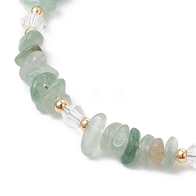 Natural Green Aventurine Chip Beaded Bracelets for Women BJEW-JB11742-07-1