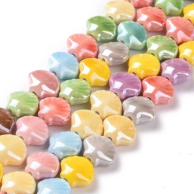 Glazed Porcelain Beads Strands X-PORC-K003-03-1
