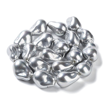 Electroplated Glass Imitation Pearl Beads Strands BSHE-G035-01A-01-1-1