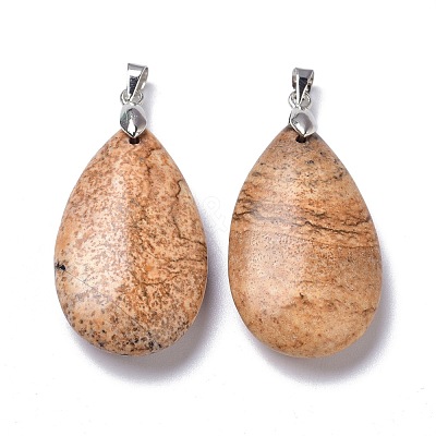 Natural Picture Jasper Pendants G-D084-01P-B13-1