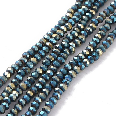 Electroplate Glass Beads Strands EGLA-K010-FP02-1