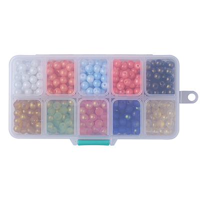 10 Colors Spray Painted Glass Beads DGLA-JP0001-03-6mm-1