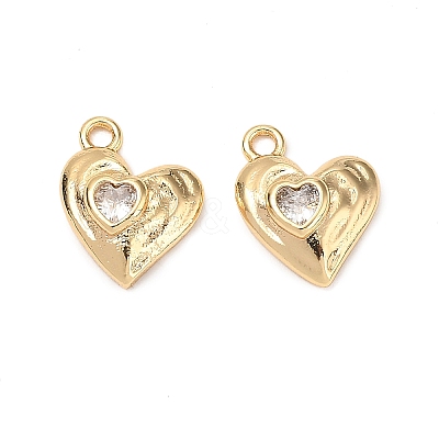 Brass Micro Pave Cubic Zirconia Pendants KK-A259-19G-1