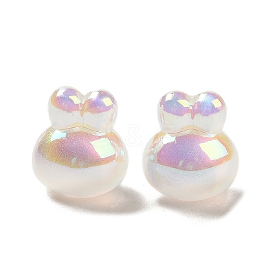 Plating Acrylic Beads OACR-H042-08-1