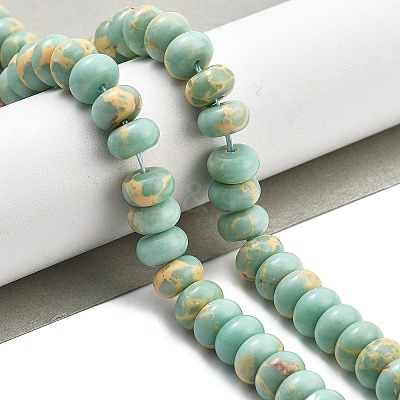 Synthetic Aqua Terra Jasper Beads Strands G-F224-02-8x5mm-01-1