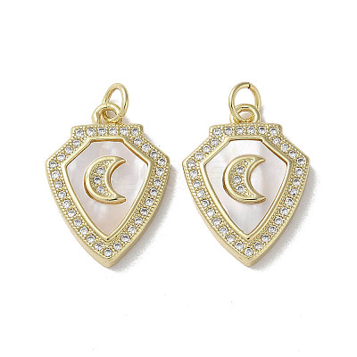 Brass Micro Pave Cubic Zirconia Pendants KK-G485-23C-G-1