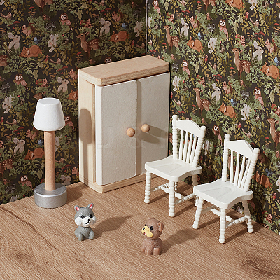 Mini Dollhouse Living Room Bedroom Wallpaper DIY-WH0504-841A-05-1