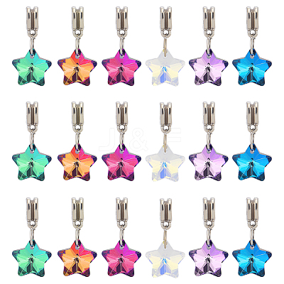 30Pcs 6 Colors Glass European Dangle Charms PALLOY-PH01826-1