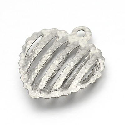Tarnish Resistant Original Color Hollow Heart 304 Stainless Steel Pendants STAS-E083-47P-1
