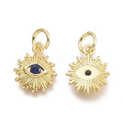 Brass Micro Pave Cubic Zirconia Pendants KK-P187-16D-G-1