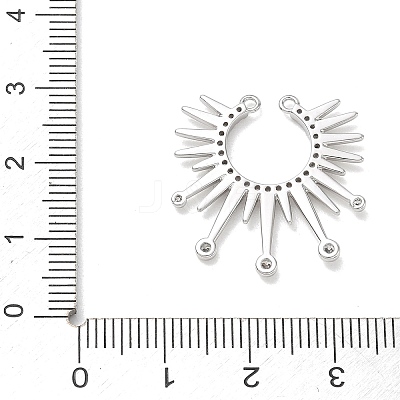 Brass Micro Pave Clear Cubic Zirconia Connector Charms CU-CBAEC29-01P-1