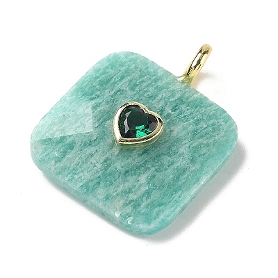 Natural Amazonite Faceted Pendants G-C274-03H-1