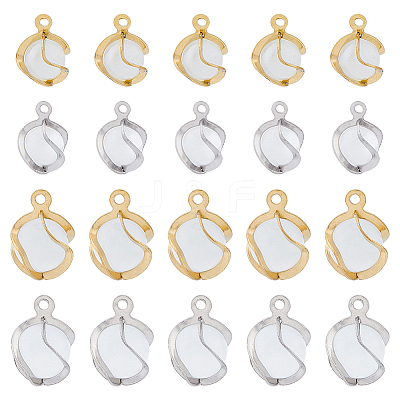 32Pcs 4 Style Cat Eye Pendants STAS-FH0002-01-1