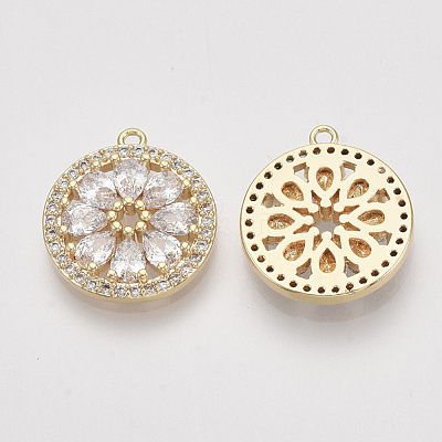 Brass Micro Pave Cubic Zirconia Pendants ZIRC-S064-003-1
