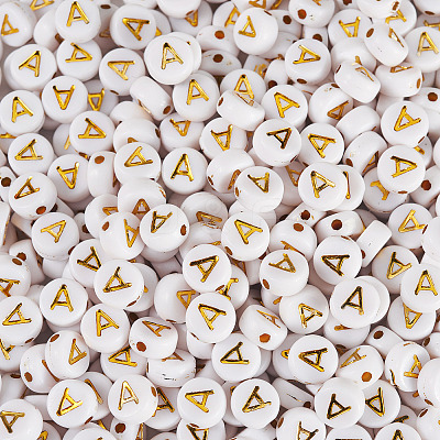 500Pcs Plating Acrylic Beads PACR-TADJ0001-01A-1