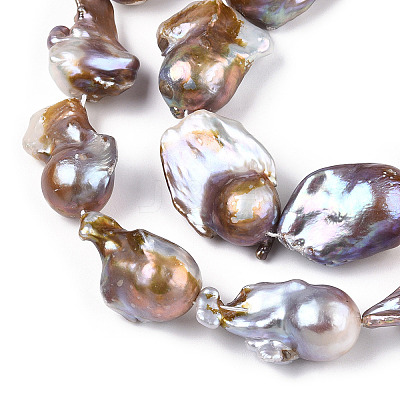 Natural Baroque Pearl Keshi Pearl Beads Strands PEAR-S019-04D-1