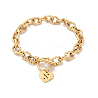 Golden 304 Stainless Steel Charm Bracelets NJEW-K284-01G-N-1