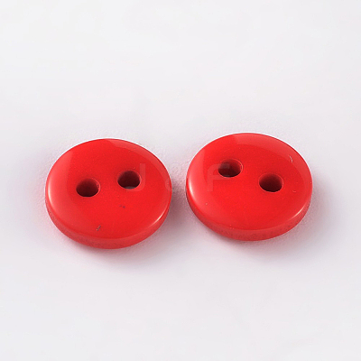 2-Hole Flat Round Resin Sewing Buttons for Costume Design BUTT-E119-36L-10-1