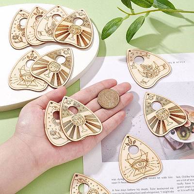 40Pcs 4 Styles Unfinished Wood Planchettes WOOD-CJ0001-76-1