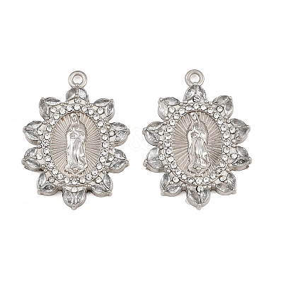 304 Stainless Steel Rhinestone Pendants RB-CBADC81-15P-01-1