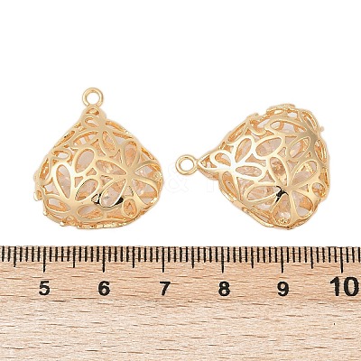 Brass with Clear Cubic Zirconia Pendants KK-G532-22G-1